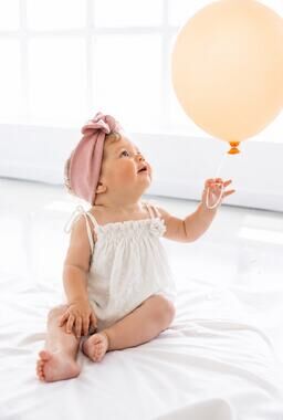 Petit Indi Baby White Swiss Dot Tie Strap Bubble Romper 1M (newborn)